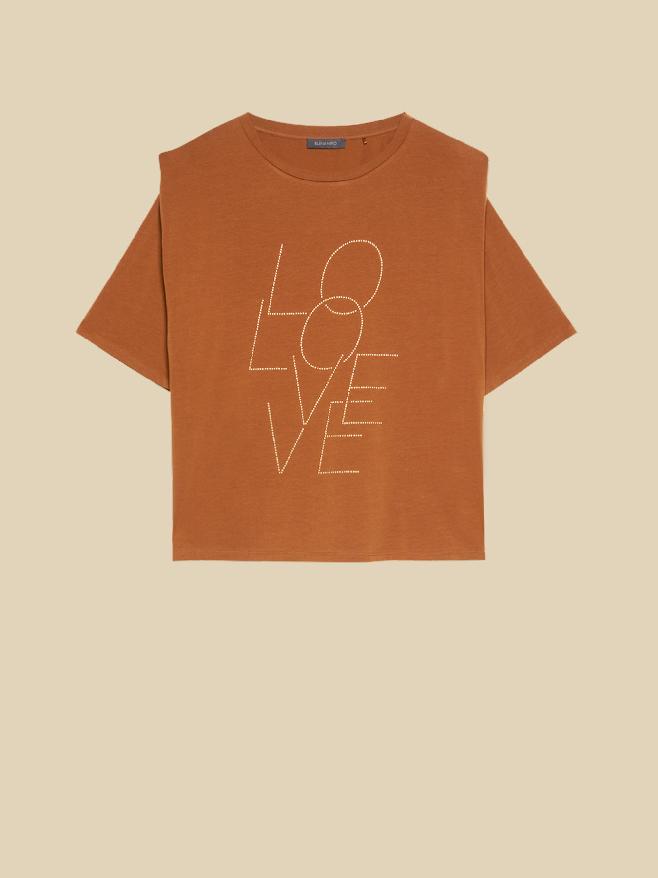 T-shirt con scritta in borchie image number 4