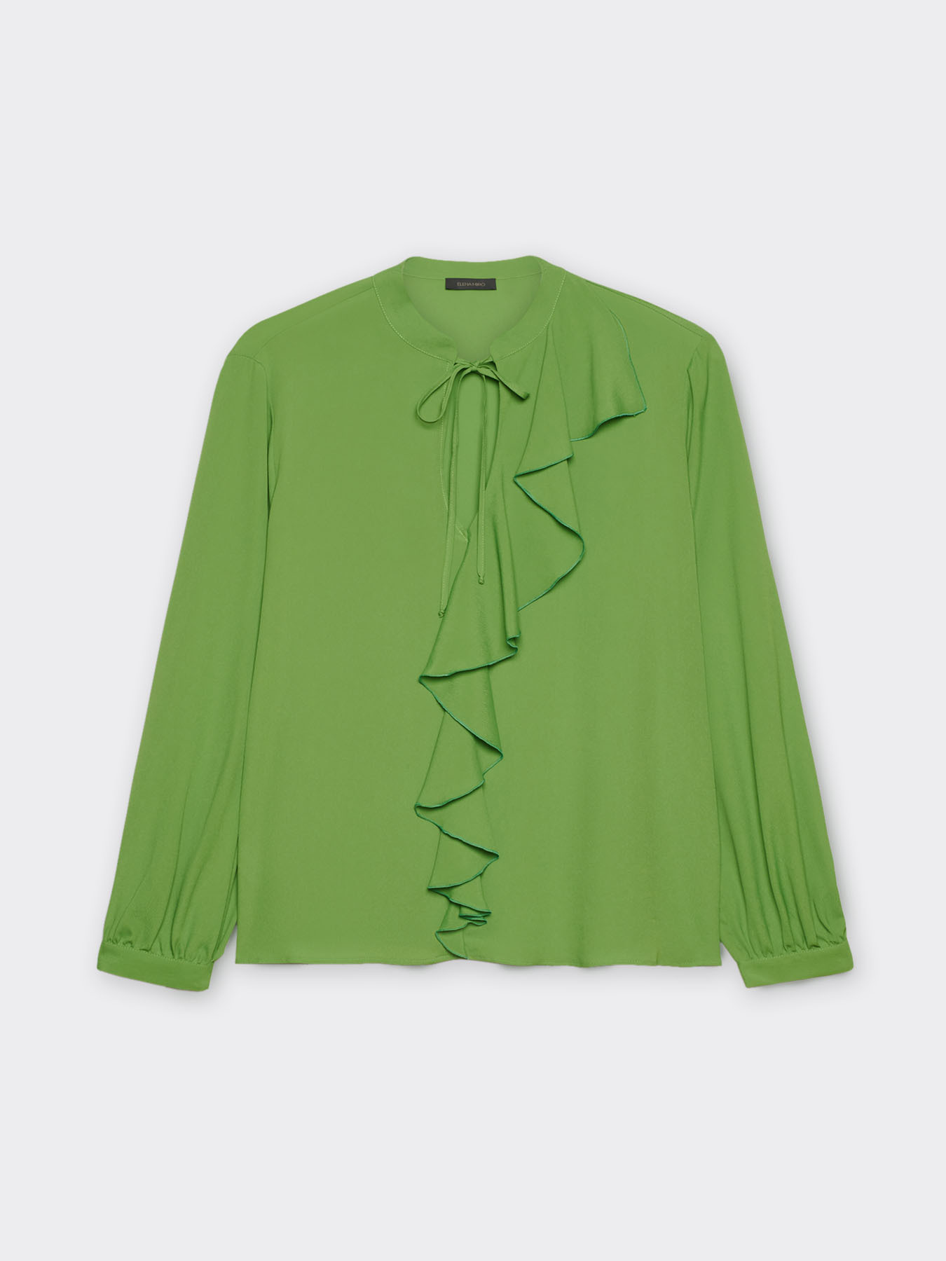 BLOUSE EN CR&Ecirc;PE DE CHINE AVEC JABOT (TISSU &Eacute;COLOGIQUE) image number 0