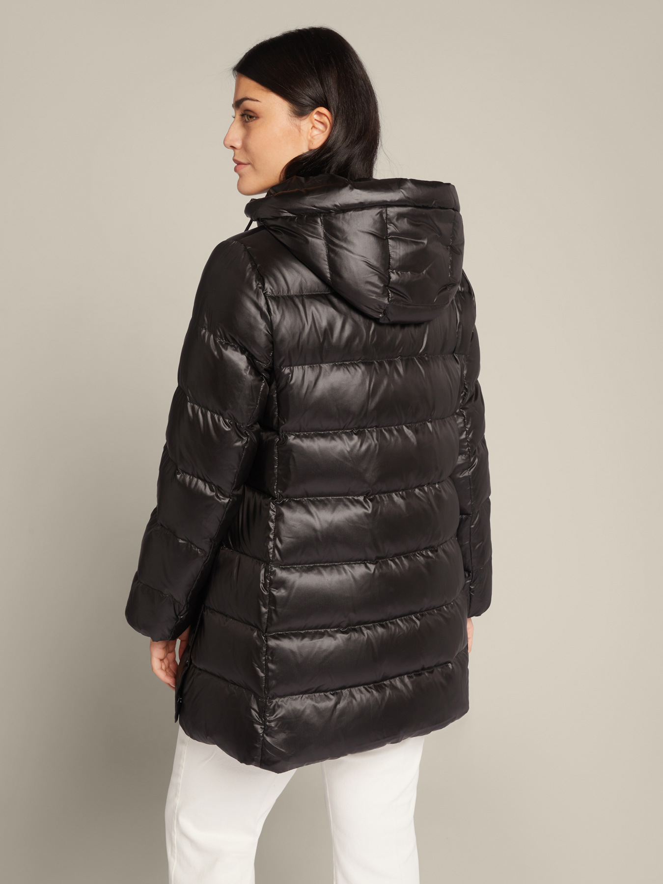 Down jacket with side snap buttons image number 2