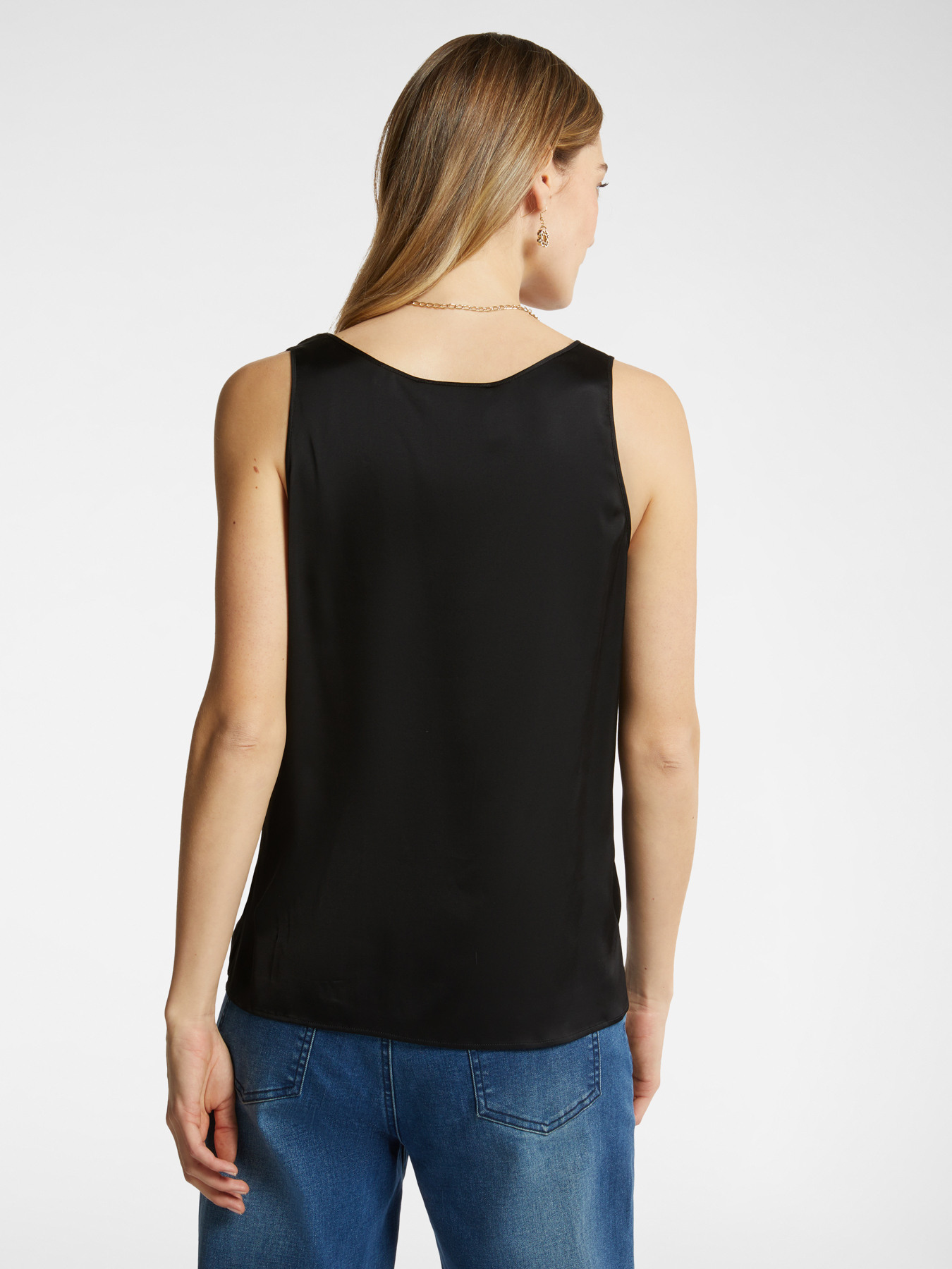 Stretch viscose V neck top image number 1