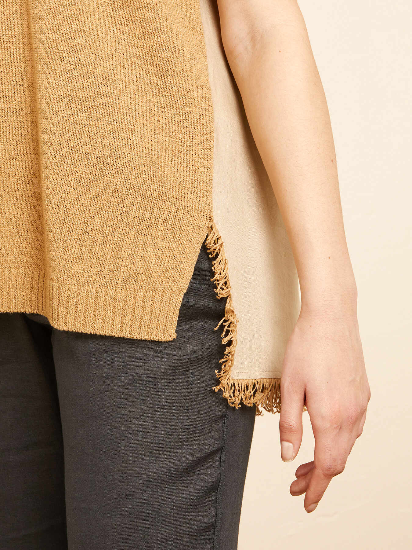 BLUSA TRICOT IN COTONE LINO image number 3