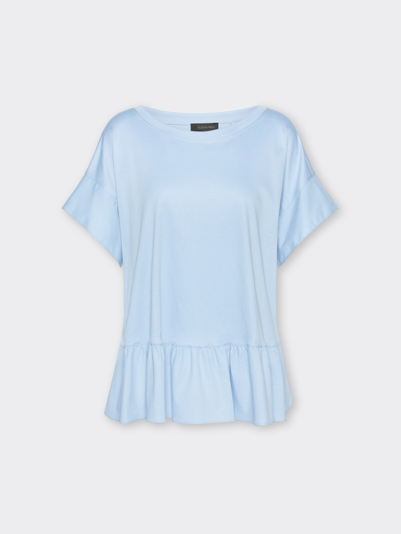 T-shirt con volant al fondo