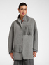 Manteau cocon en double m&eacute;lang&eacute; laine avec &eacute;charpe image number 0