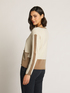 CARDED WOOL WITH LUREX COLOUR BLOCK SWEATER image number 1