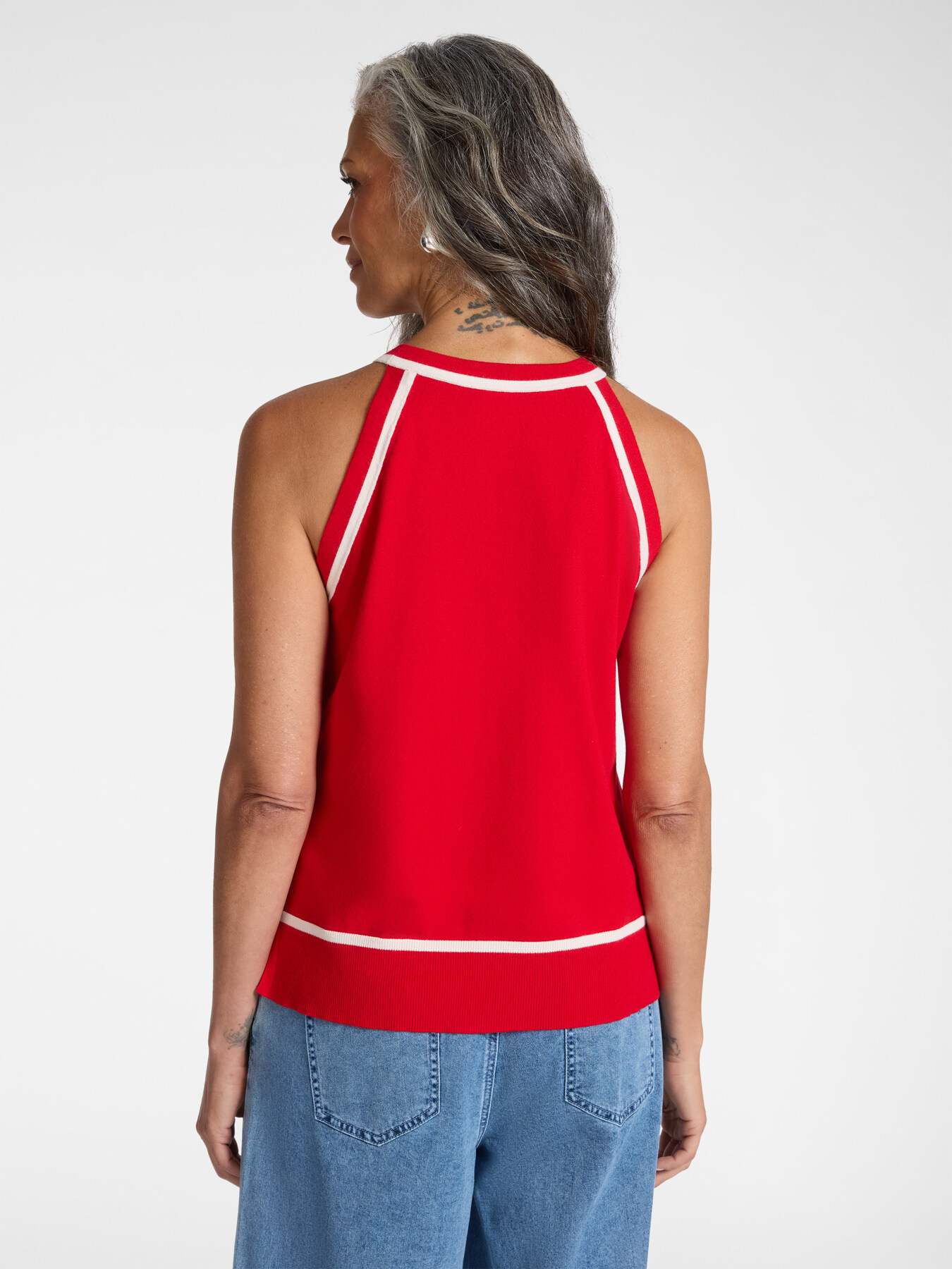 Mixed viscose knit top image number 1