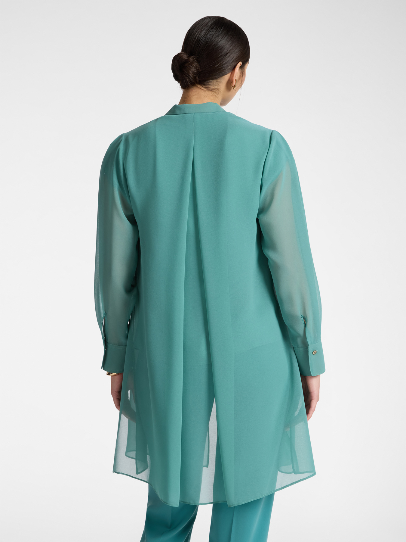 Camicia lunga in georgette image number 1