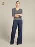 Stretch cotton Palazzo cut jeans image number 0