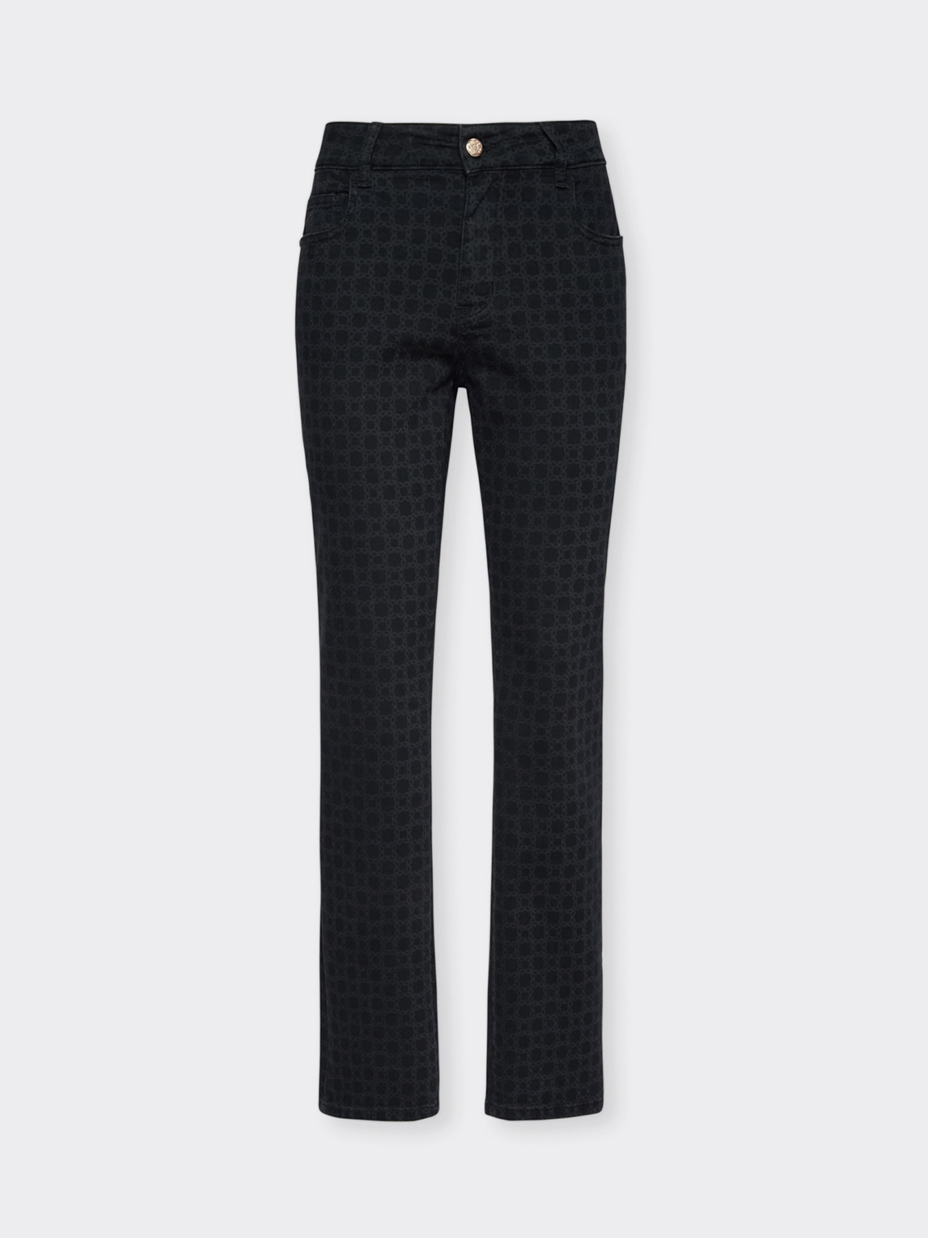 Cal&ccedil;a jeans preta com monograma image number 4