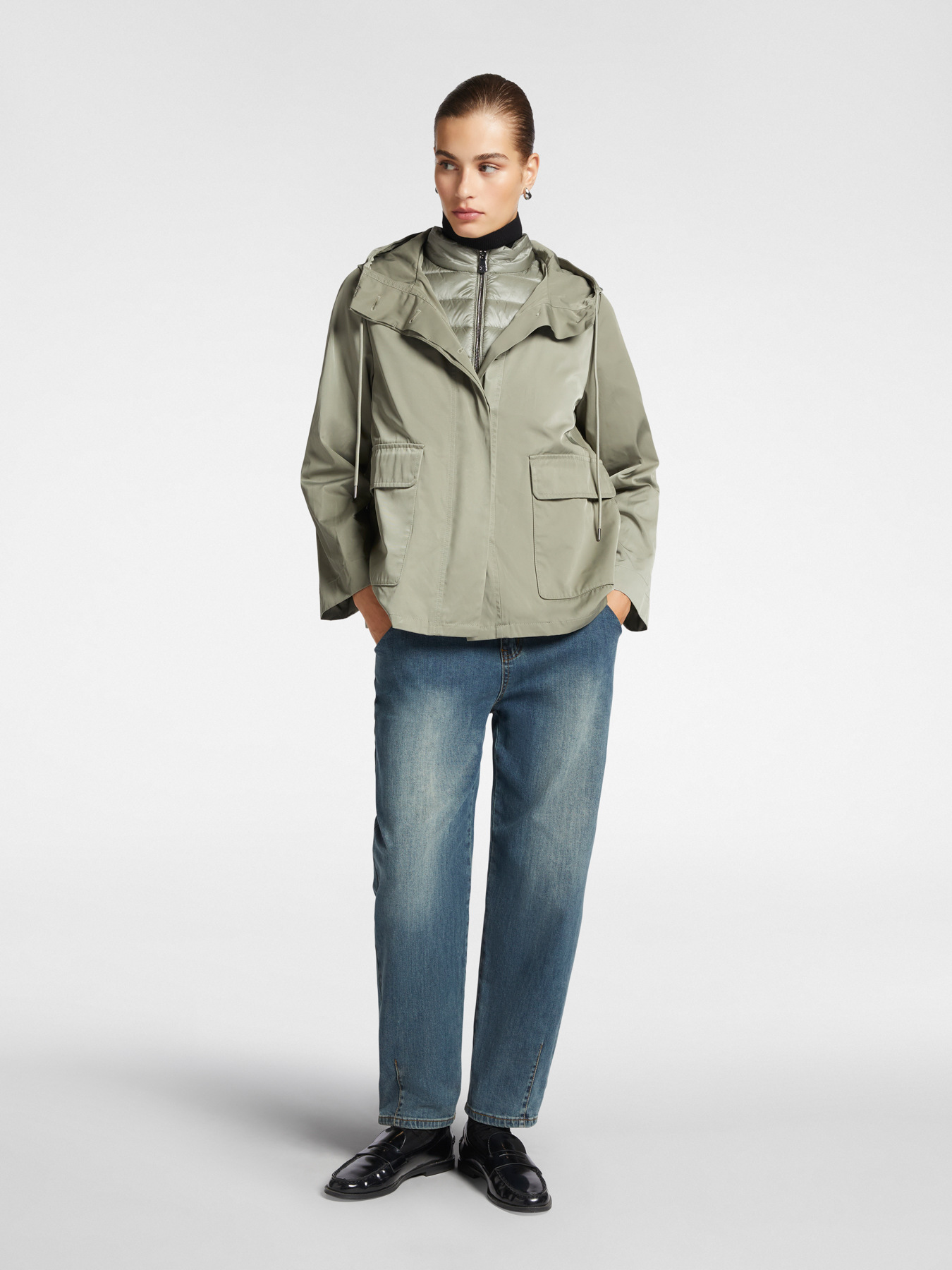 Parka en nylon recycl&eacute; avec gilet d&eacute;tachable image number 2