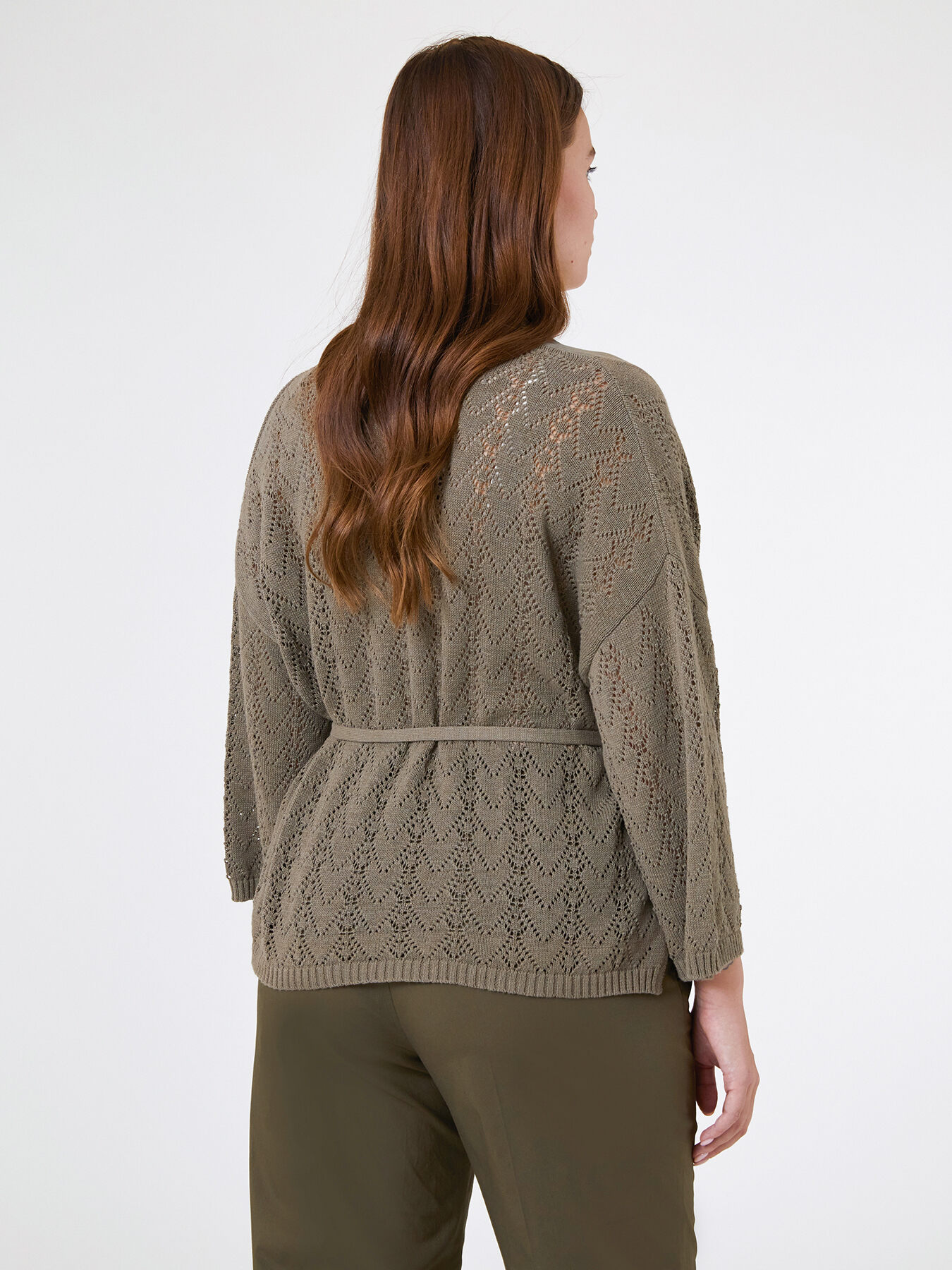 Linen and tricot cardigan image number 2