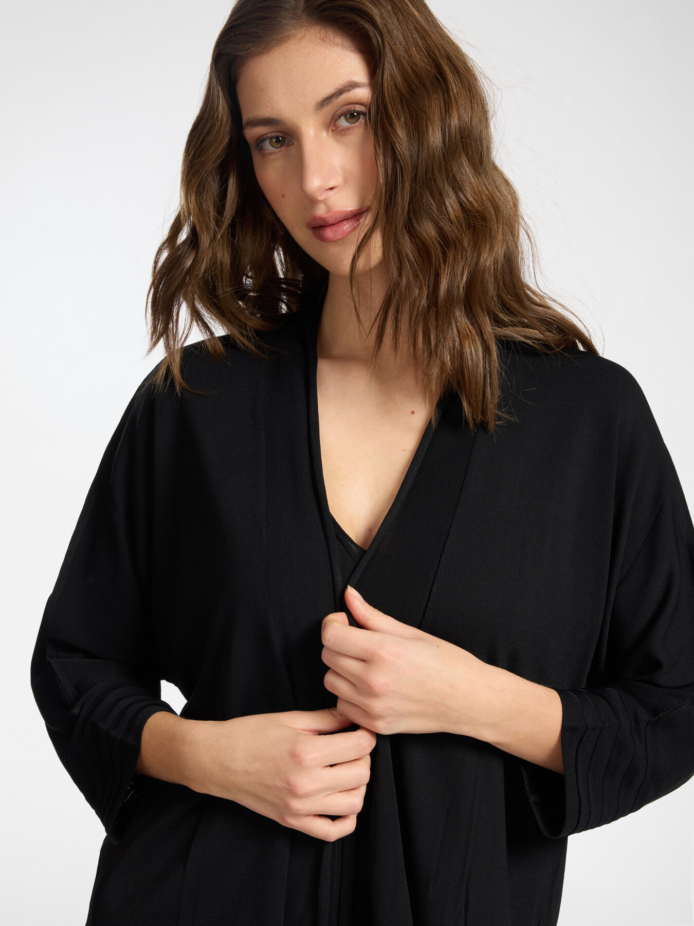 Cardigan en viscose m&eacute;lang&eacute;e image number 3