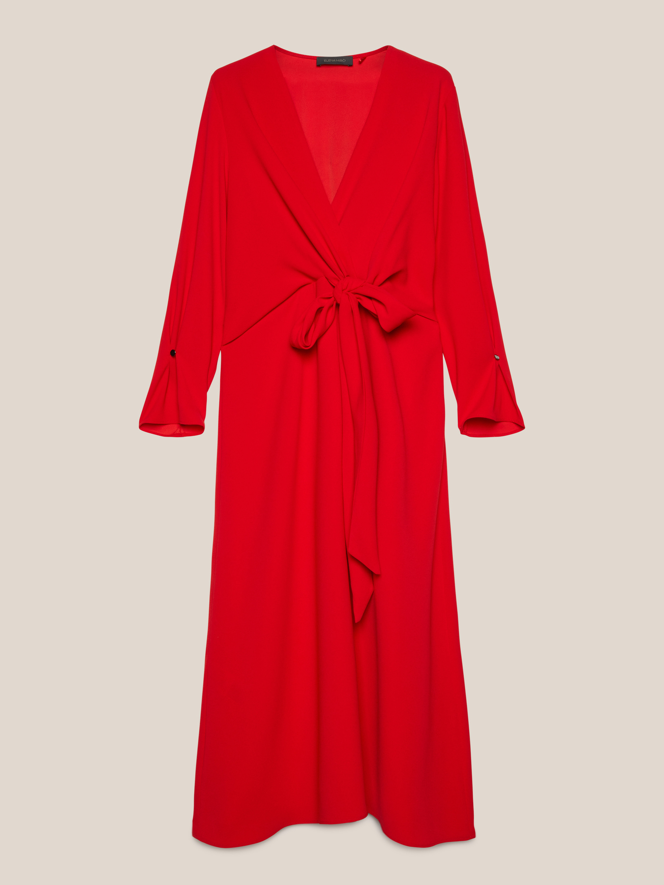 Red wrap dress with knot image number 4