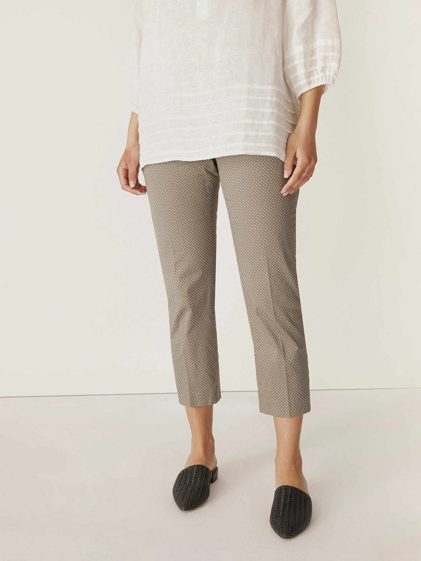 Pantaloni dritti a pois image number 2