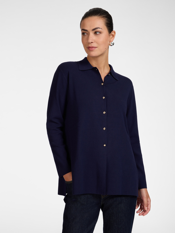 Langer Cardigan mit Kragen