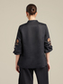 Linen blouse with ethnic embroidery image number 1