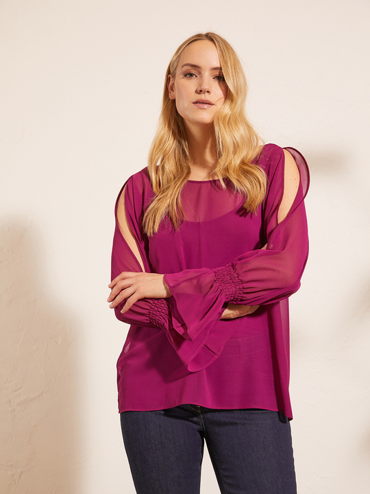 Elenamiro&nbsp;: Blouse en georgette Violet_1