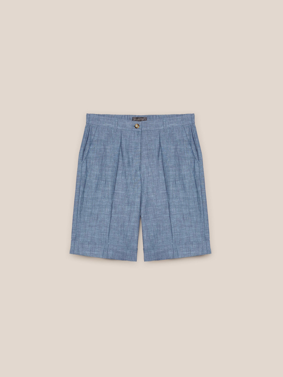 Short chambray trousers
