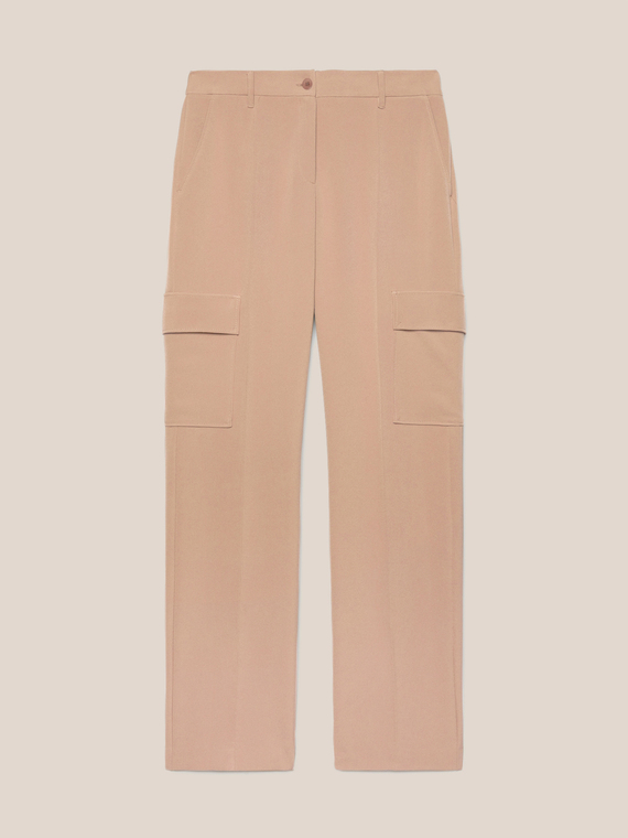 Tailored cargo trousers made from recycled fibres