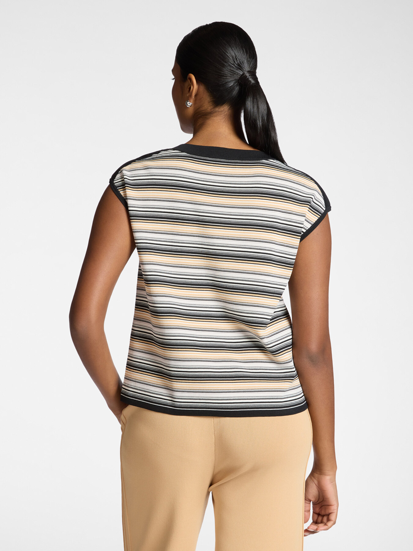 Viscose blend striped top image number 1