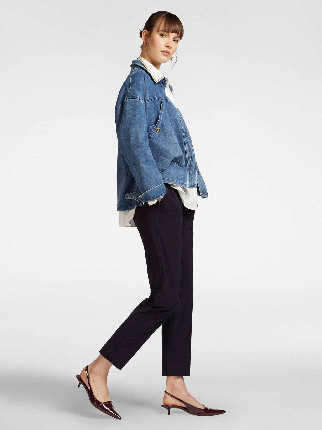 Pull-on straight-leg pants image number 0