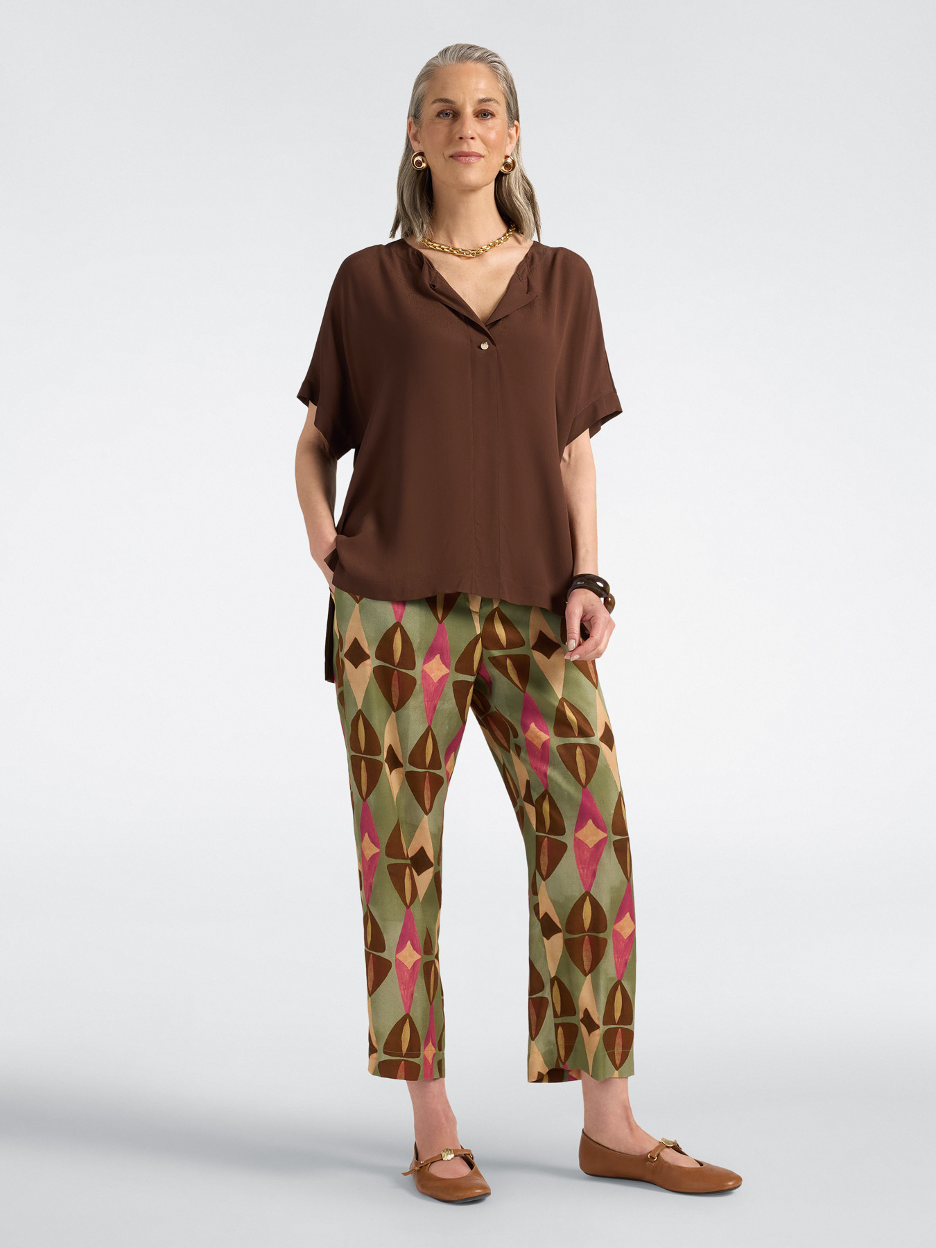 T-Shirt mit Kimono-&Auml;rmeln und Schmuckkn&ouml;pfen image number 2