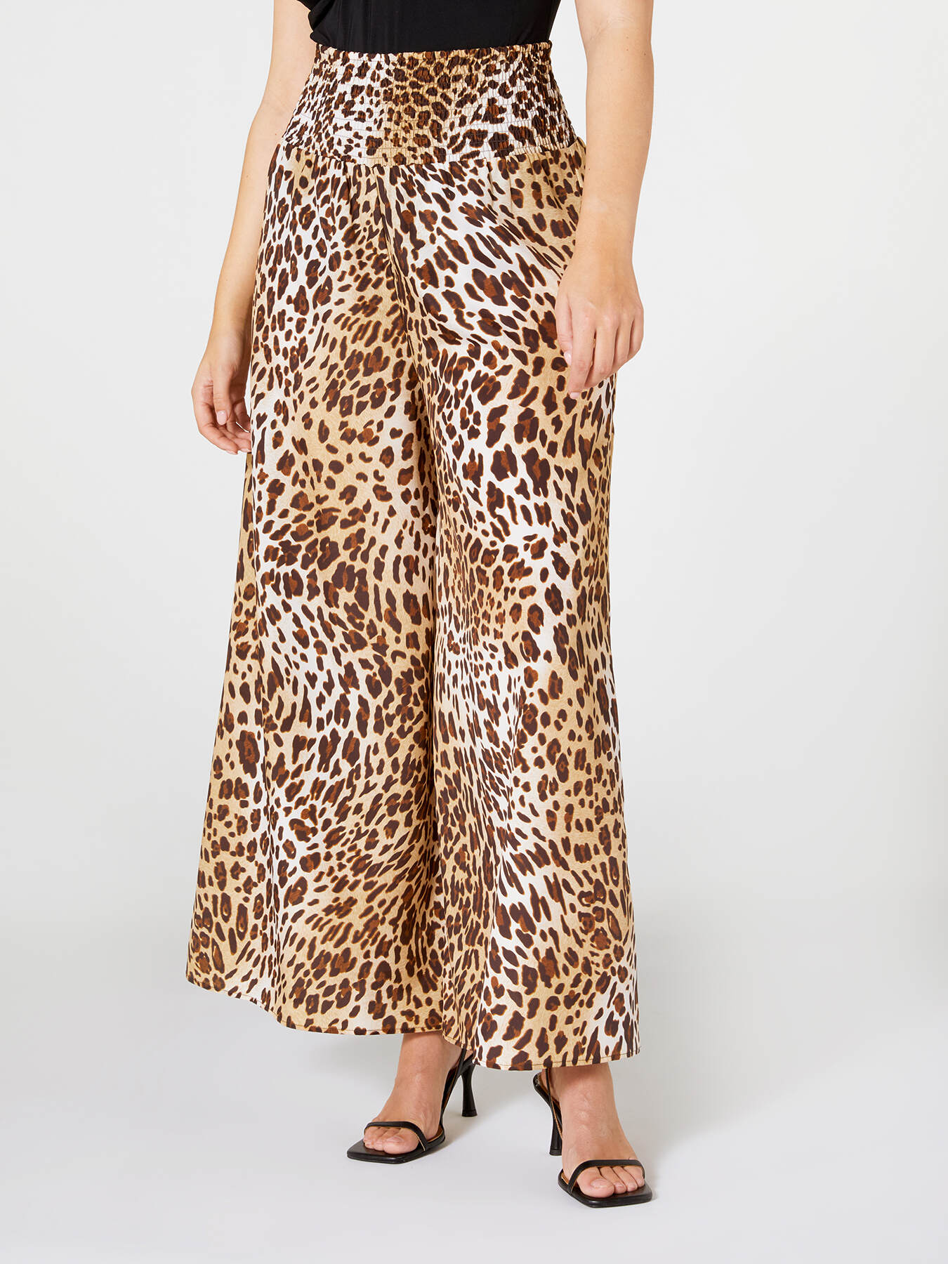 Pantalon large &agrave; motif animalier image number 2