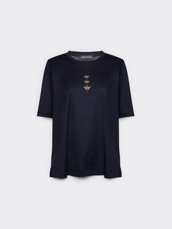 Cotton t-shirt with dragonflies