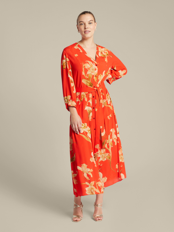 Elegant printed chemisier dress