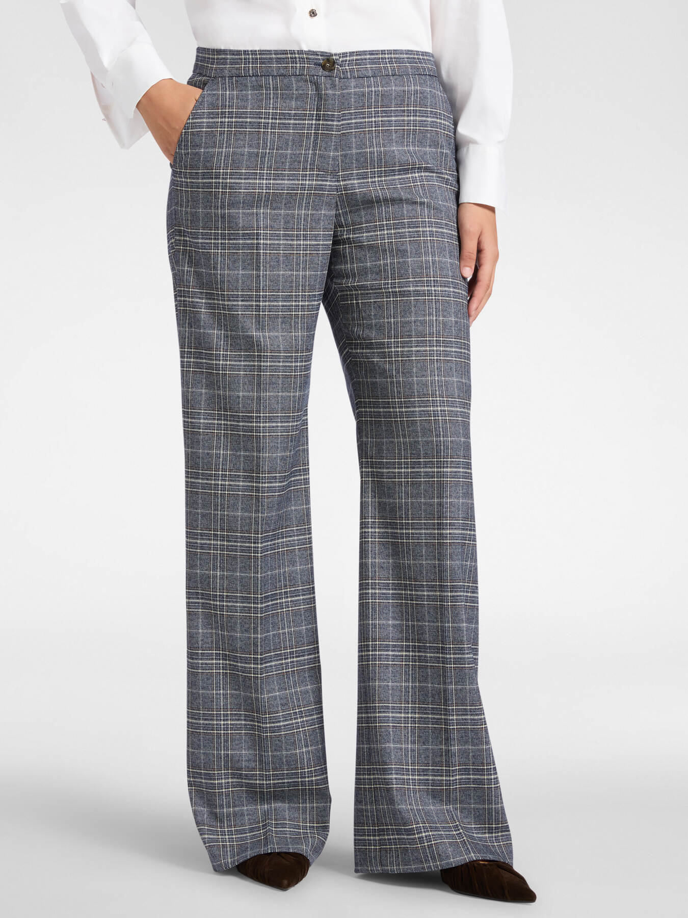 Men's patterned fabric trousers image number 2
