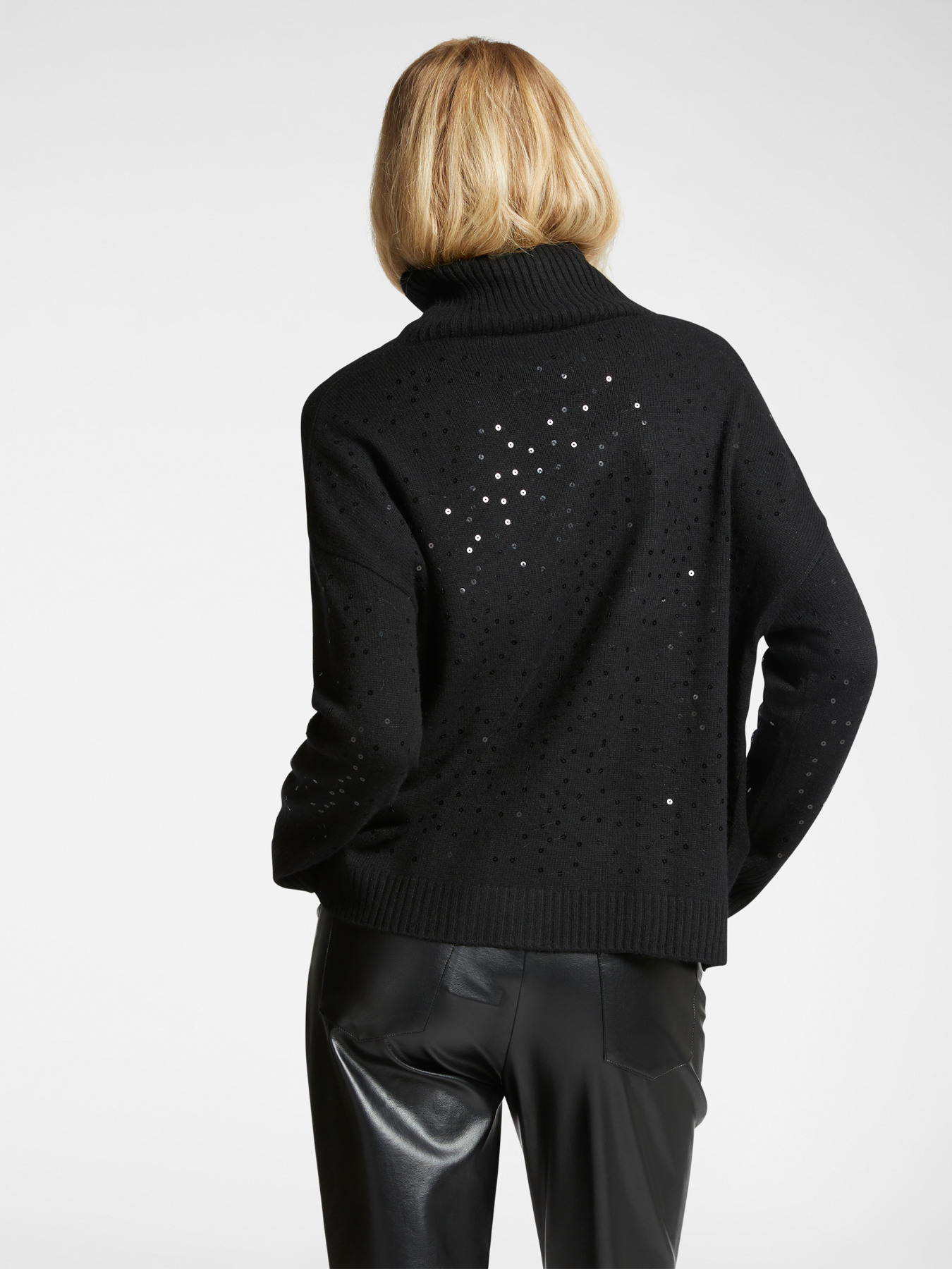 Sweater with sequins and cut-out feature image number 1