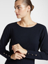Pleated tricot knit dress image number 3