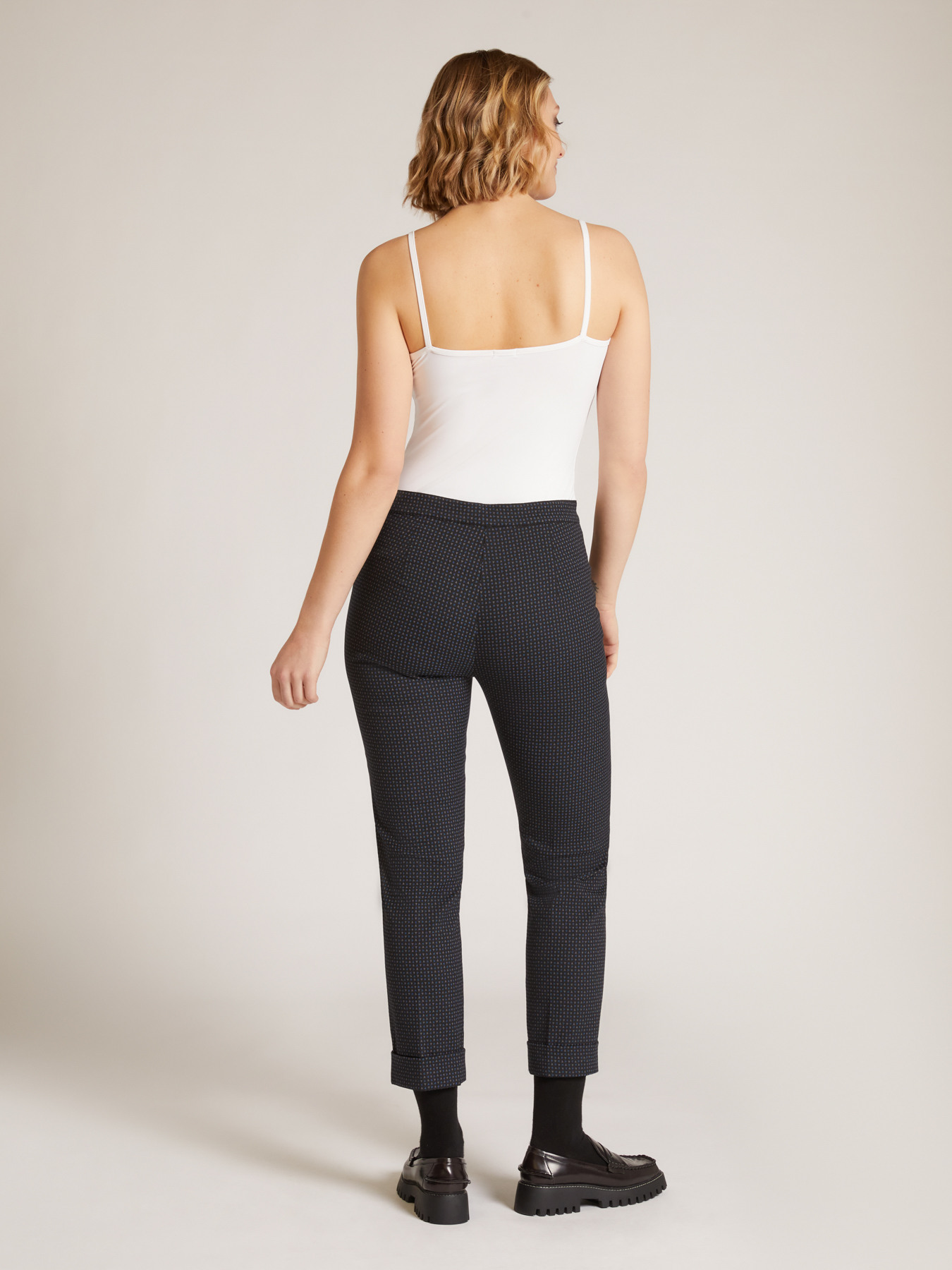 Pantaloni Basic dritti in tessut jacquard image number 1