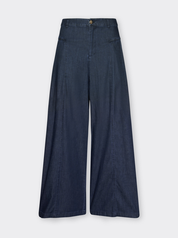 Jeans wide leg in Chambray,  "Wanda"
