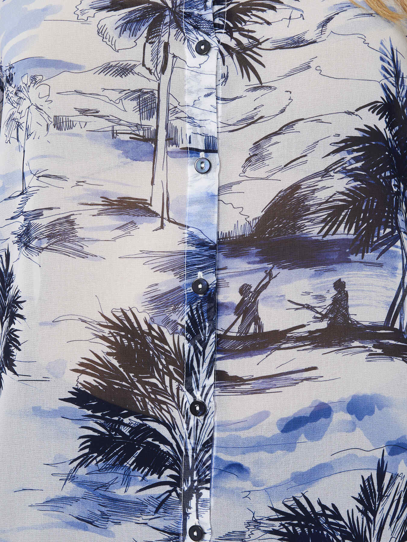 Printed shirt with slits on sleeves image number 3