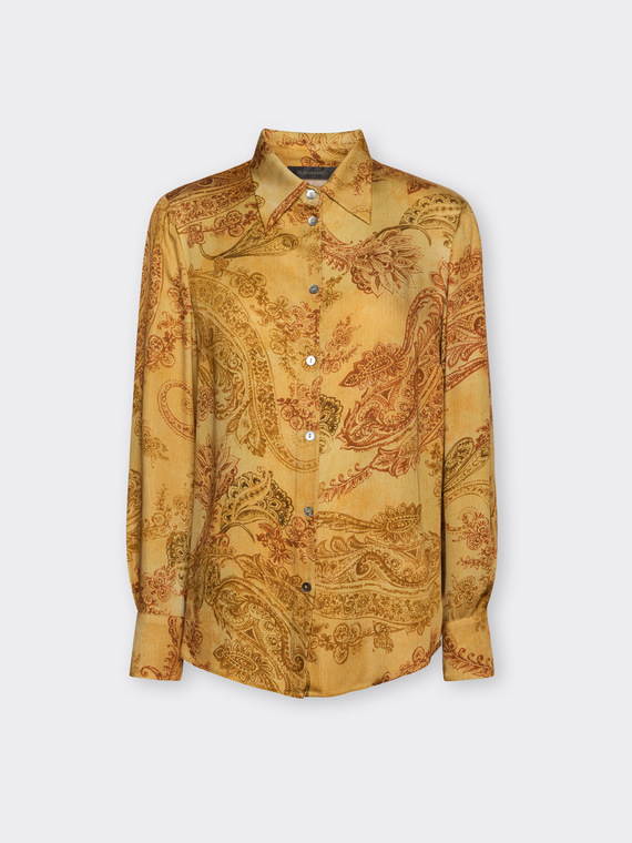 Hemd aus Satin mit Paisley-Print