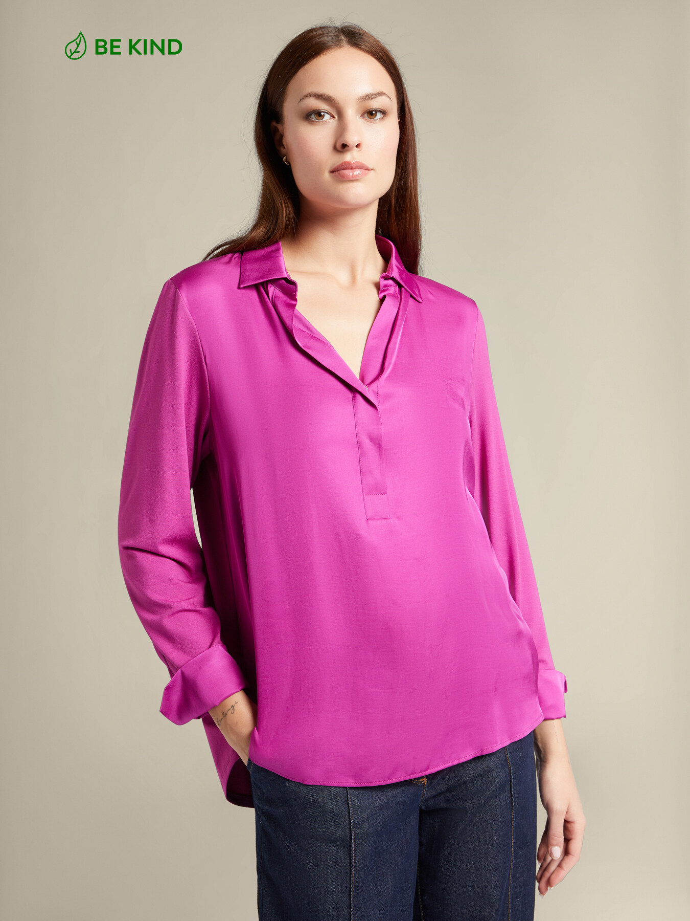 T-shirt em dois tecidos em viscose ECOVERO™ image number 0