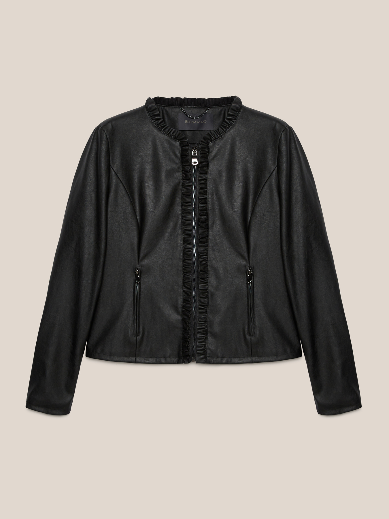 Jacke in Lederoptik mit Rüschen image number 5