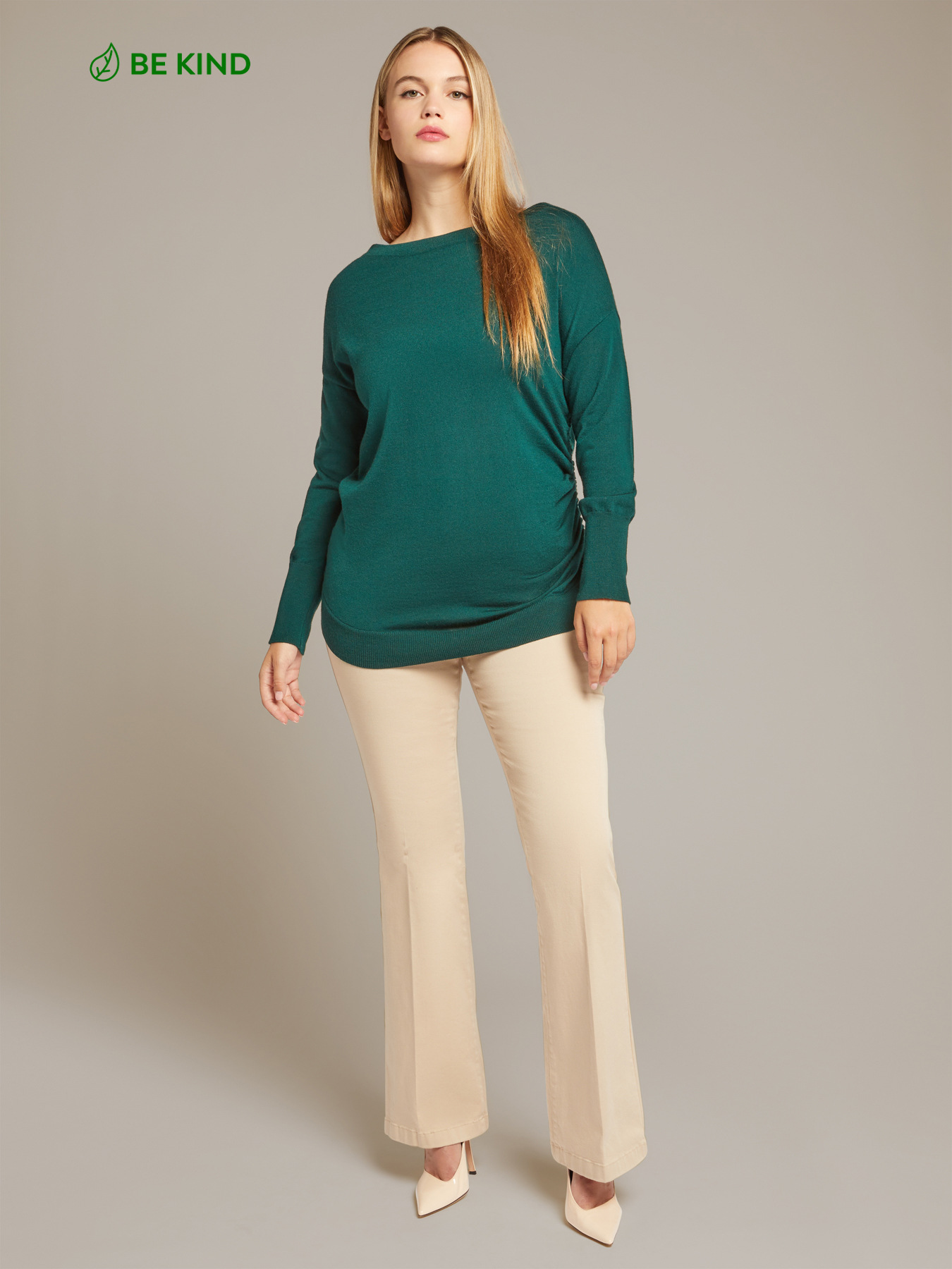 Camisola 100% l&atilde; com franzidos image number 0