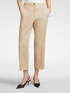 Pantal&oacute;n cropped de lino el&aacute;stico con pu&ntilde;os image number 2