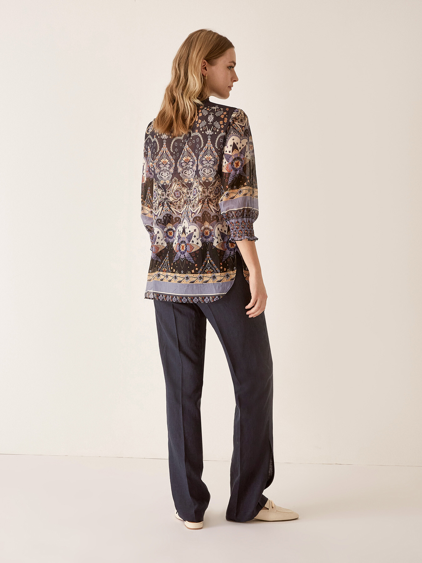 Flowing pure linen trousers image number 1