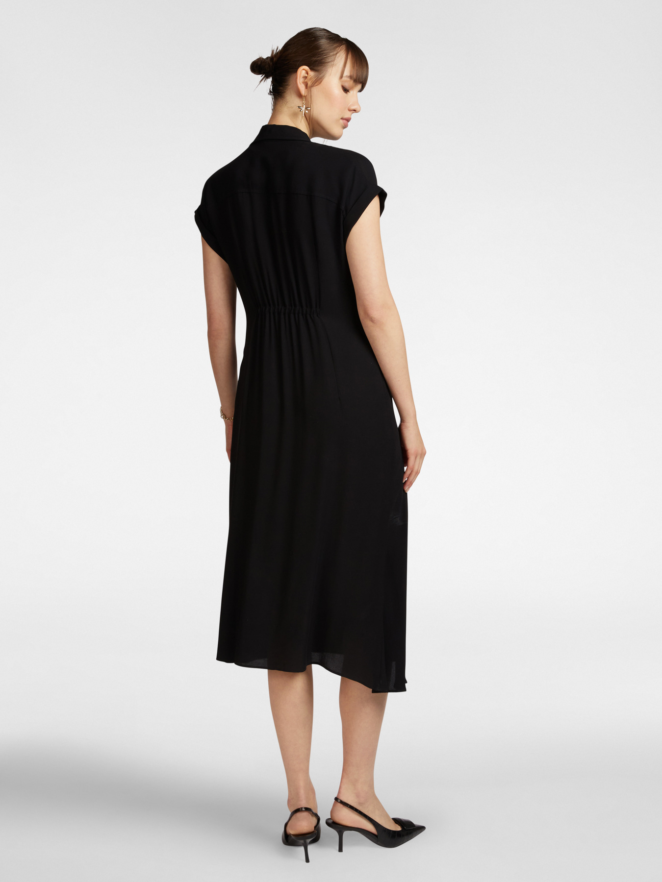 Shirt dress with side knot image number 1