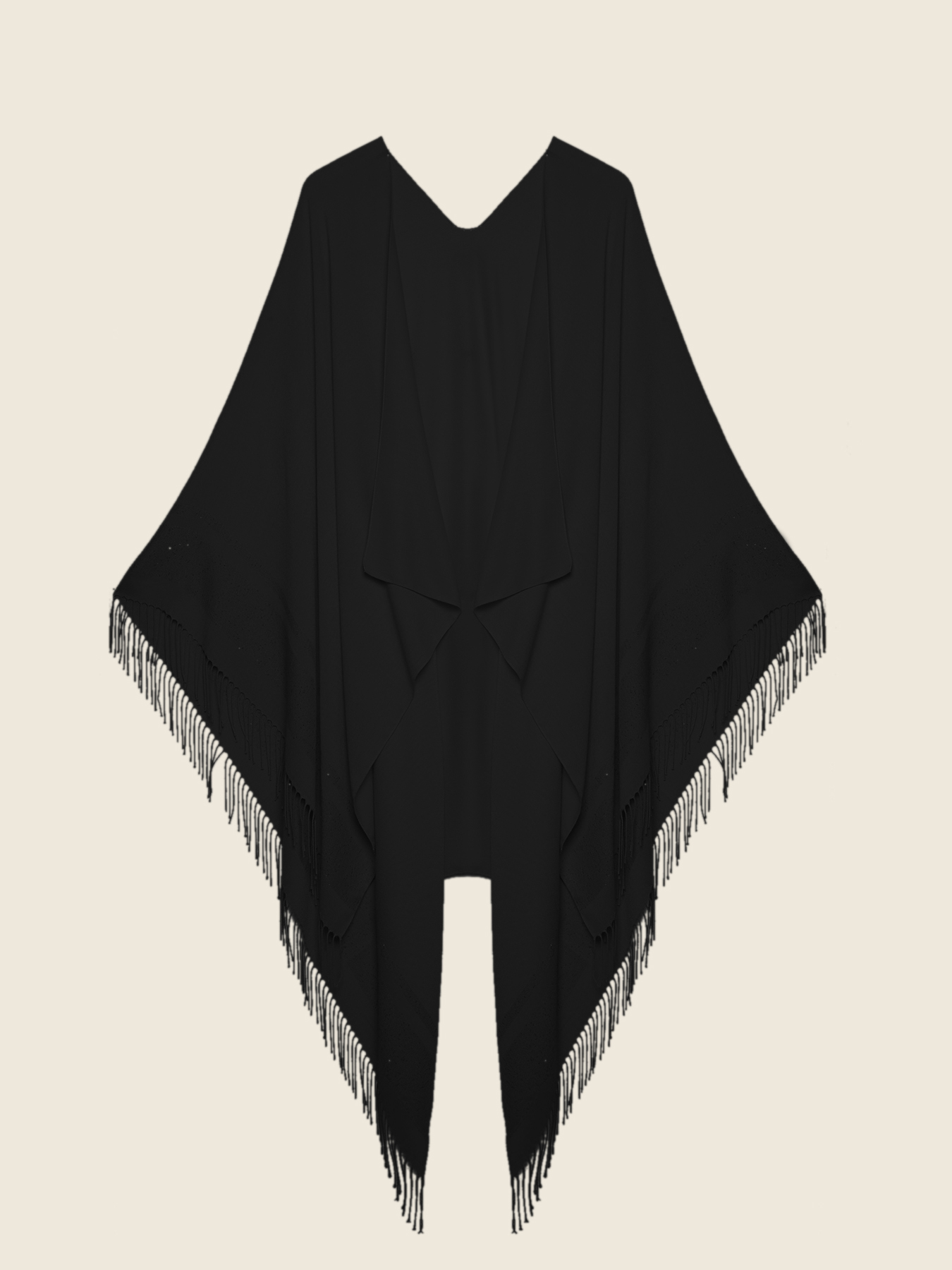 Mantella con frange e paillettes image number 3