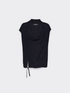Blouse with draped neckline and drawstring image number 4
