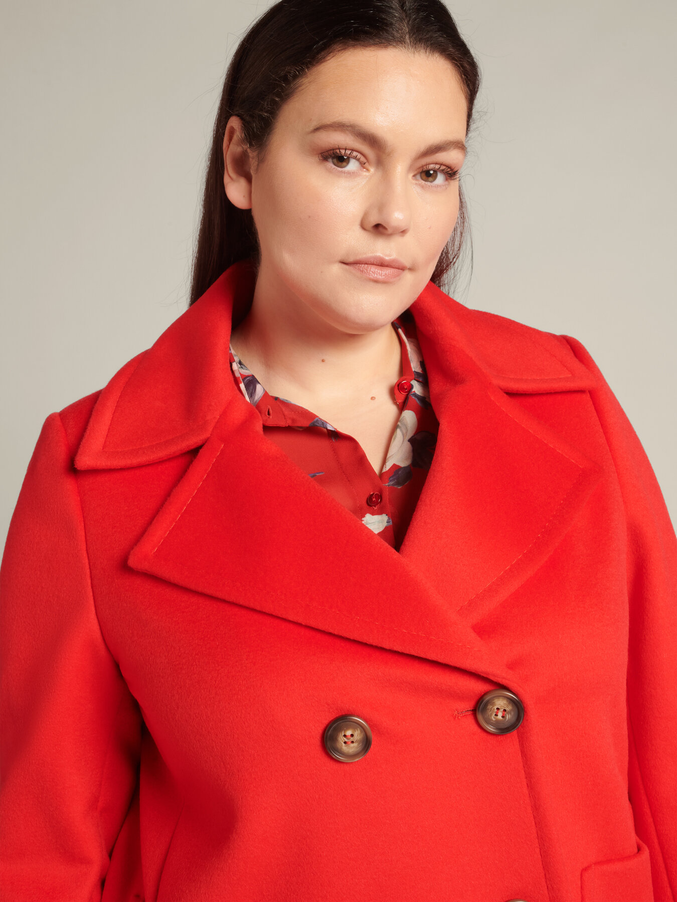 Caban com duplo peito em drapeado de luxo image number 3