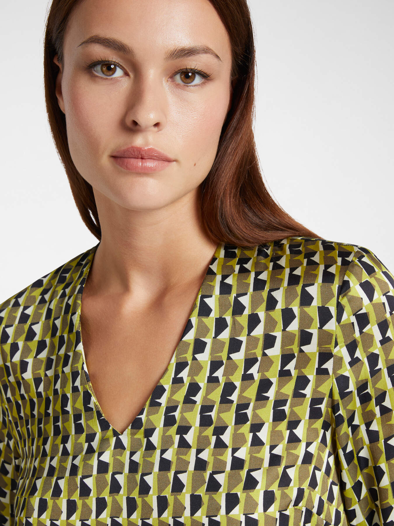 Blouse with optical print image number 3
