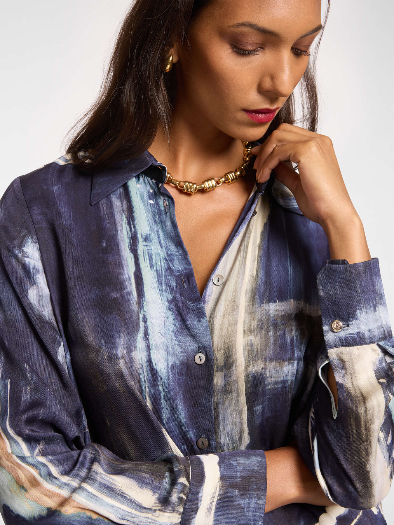 Printed viscose shirt image number 3