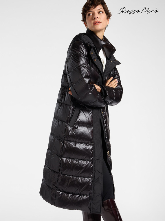 Quilted down jacket with hood