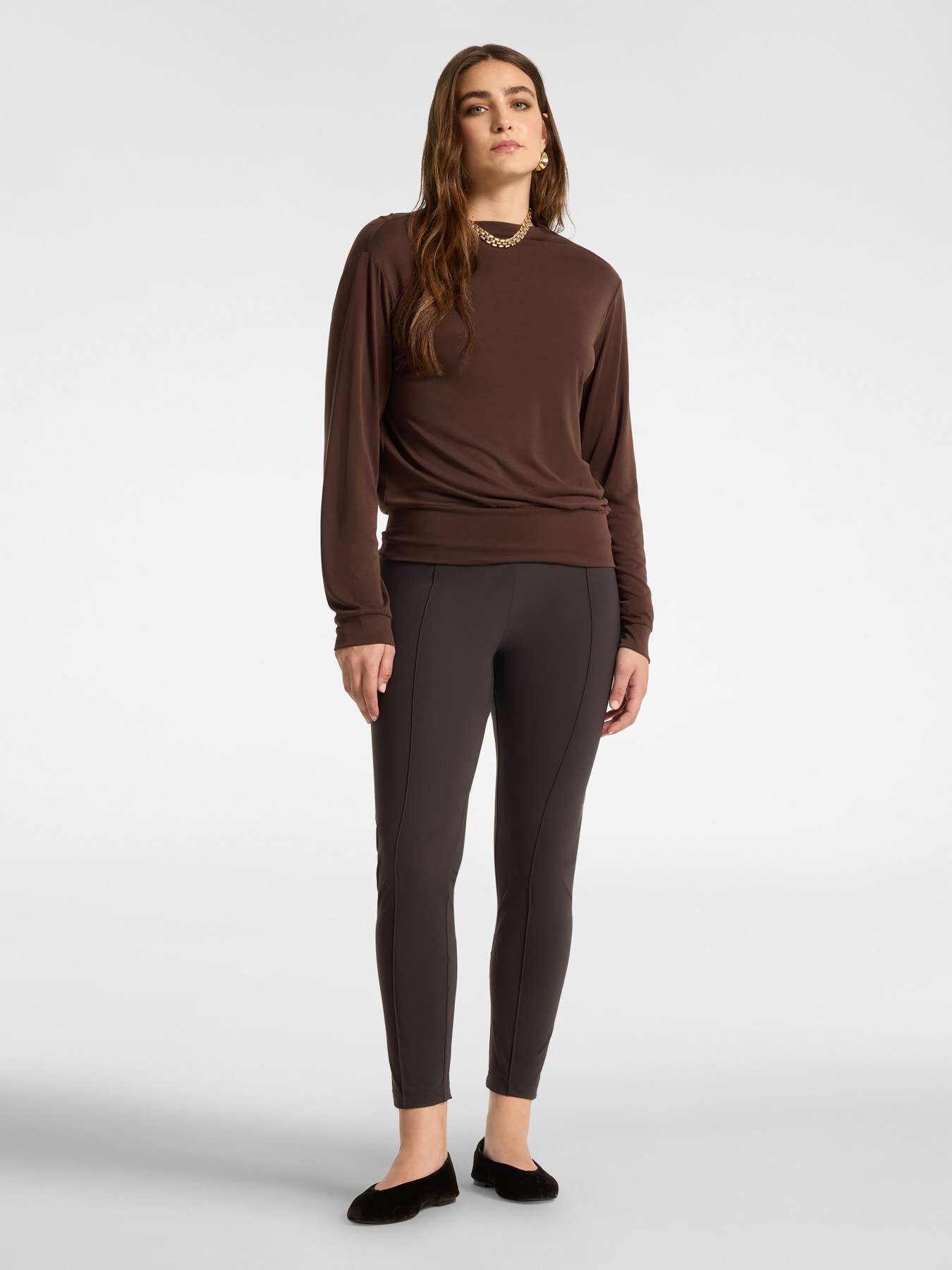 Modal-Mix-T-Shirt mit U-Boot-Ausschnitt image number 2