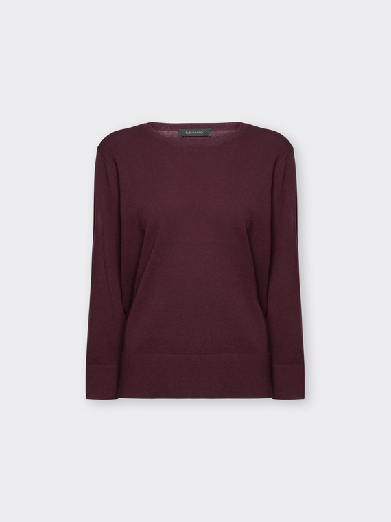 Strickpullover mit Rundhalsausschnitt und Dreiviertel&auml;rmeln