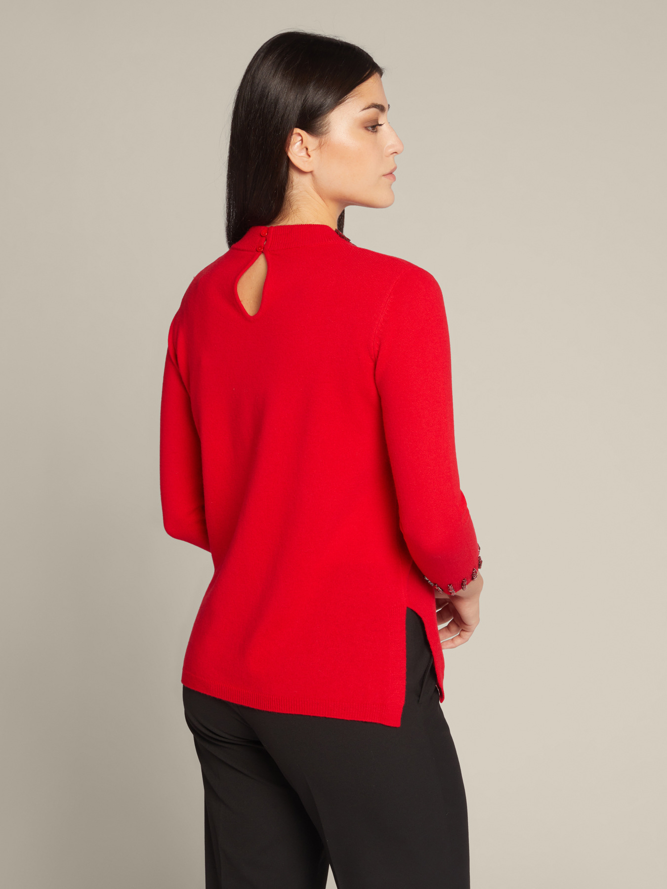 Wool embroidered sweater image number 2